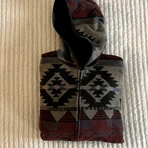 Aztec print reversible jacket